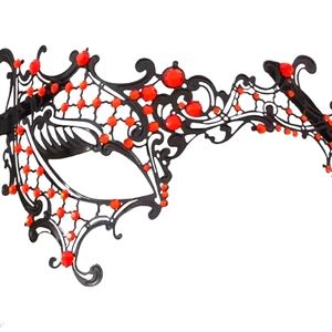 Transparent Black with red rhinestones